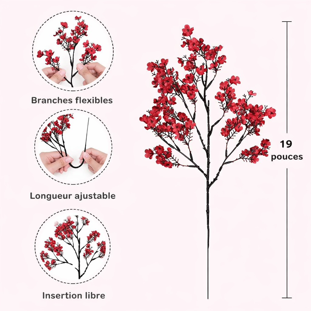 Plante artificielle automne couleur rouge