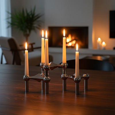 bougeoir design dore ambiance nordique