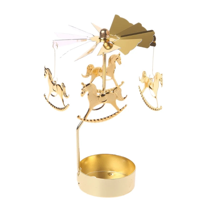 bougeoir dore design carousel