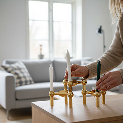 bougeoir dore design pour support bougie