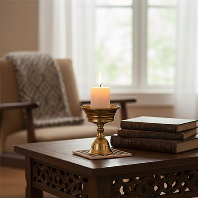 Bougeoir en Cuivre Doré | Ambiance Chaleureuse - Decoration pour maison