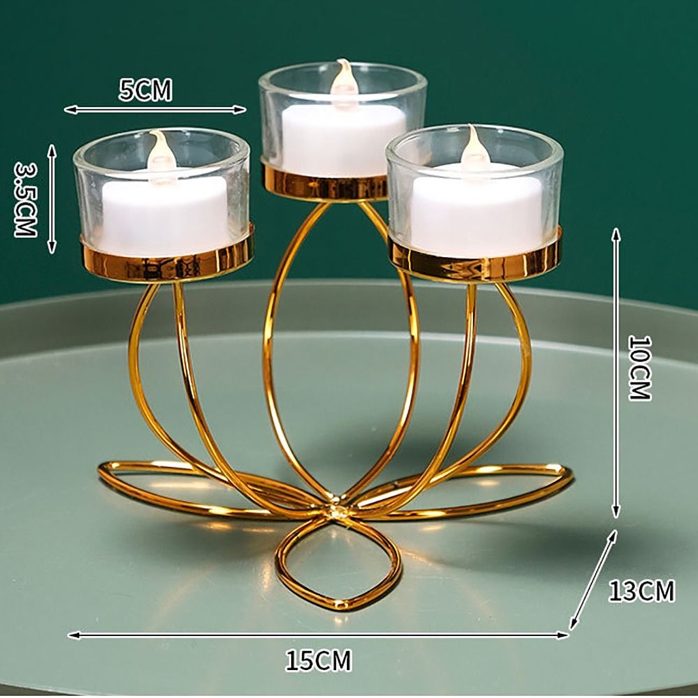 bougie dore design 3 bougies