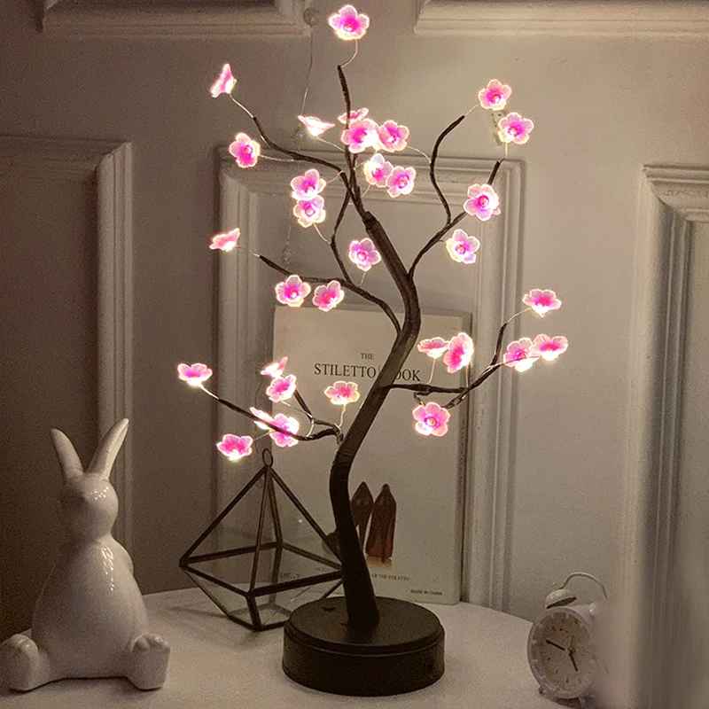 lampe de chevet style Fleurs roses Sakura