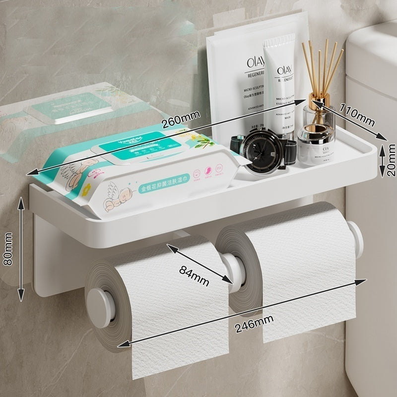porte papier toilette 2 compartiments blanc
