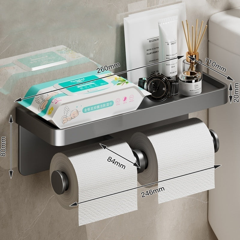 porte papier toilette 2 compartiments gris