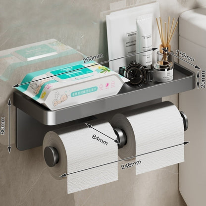 porte papier toilette 2 compartiments gris