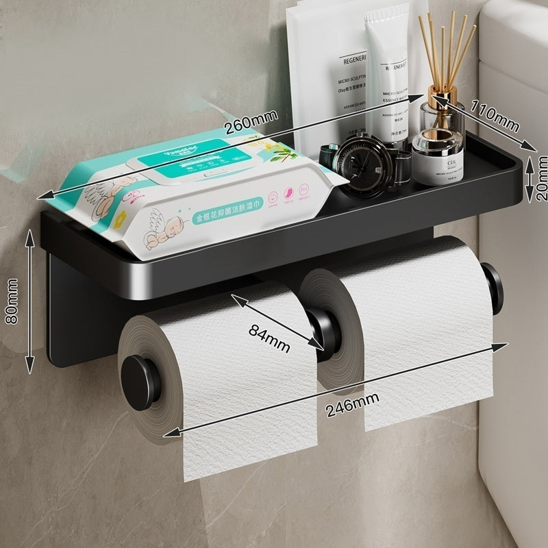 porte papier toilette 2 compartiments noir