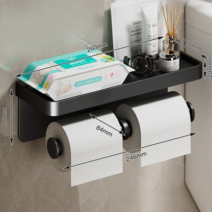porte papier toilette 2 compartiments noir