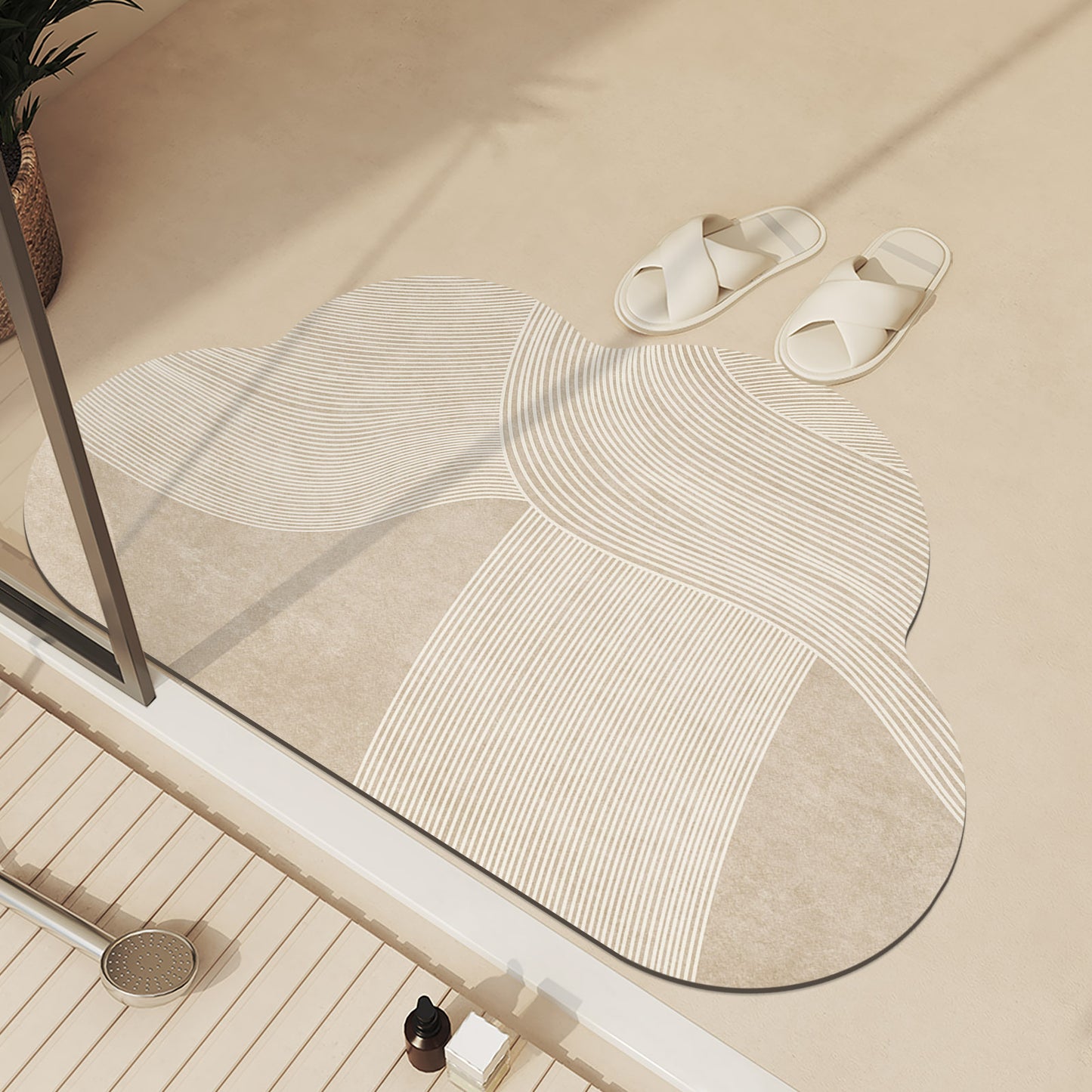 tapis bain design ligne abstrait