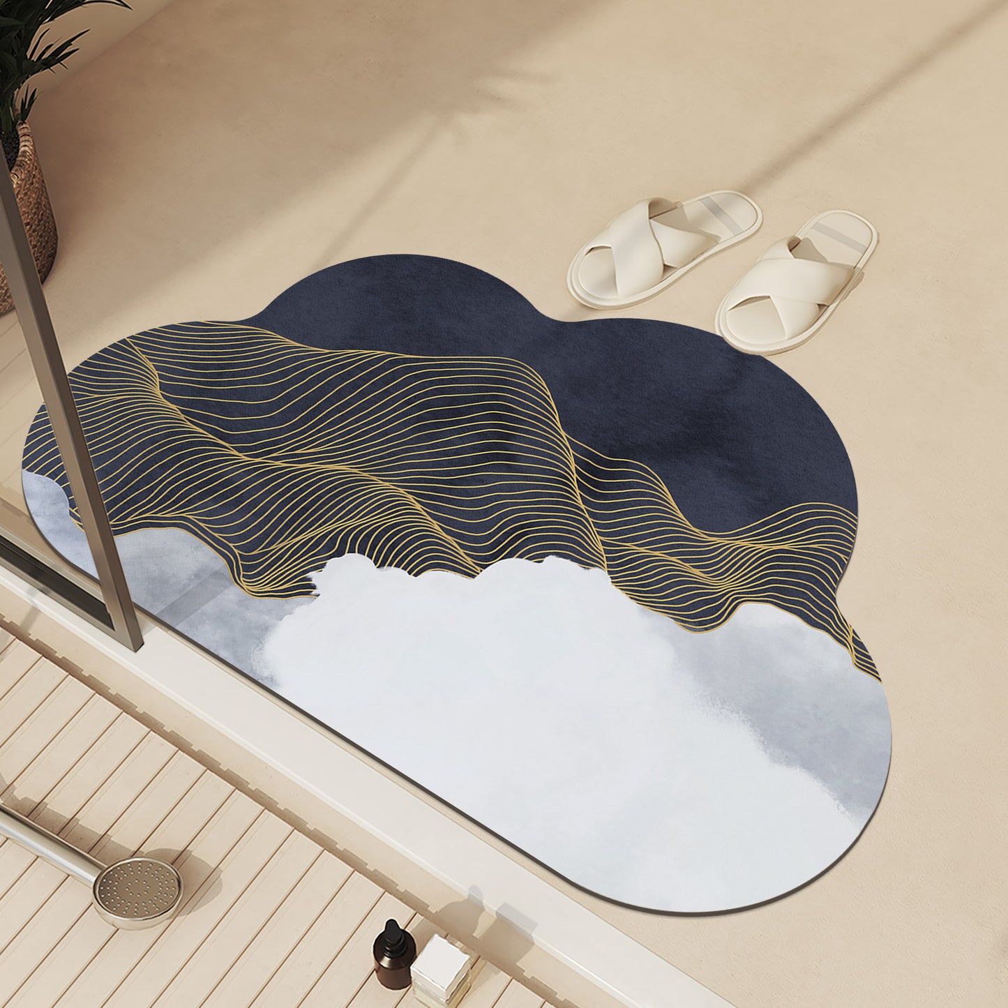 tapis bain design mont nuage